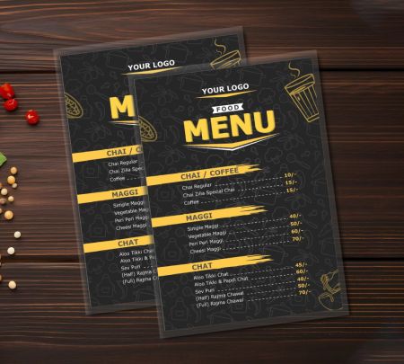 Menu Card For Small Businesses Mockup