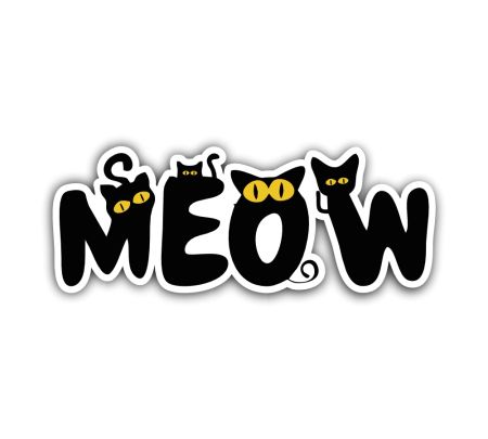 Meow Kitten Cat Sticker Mockup