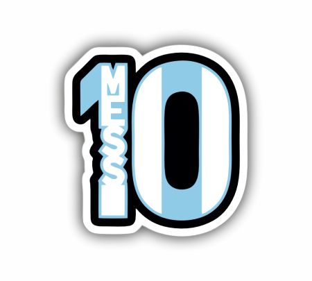 Messi Argentina Team Football Sticker Mockup