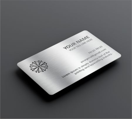 SS Metallic Visiting Card Mockup