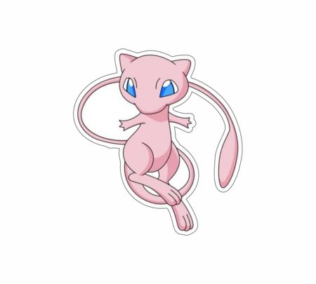 Mew Pokemon Sticker Mockup