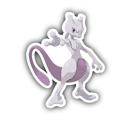 Mewtwo Pokemon Sticker Mockup