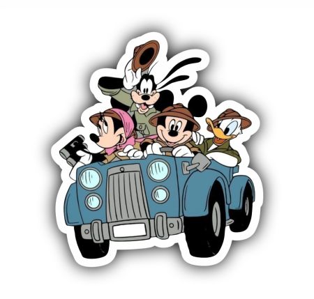Mickey and Gang Drive car Disney Sticker