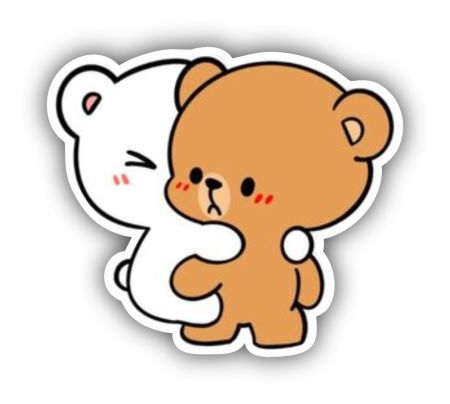 Milk And Mocha Bear Love Sticker Mockup