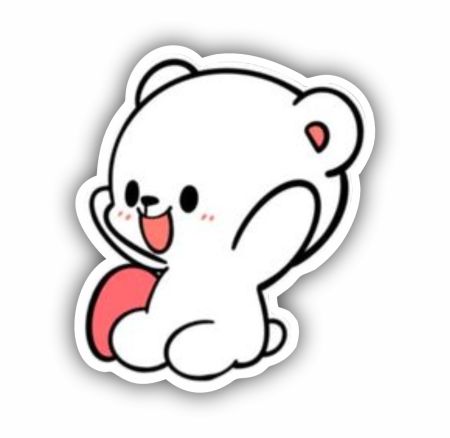Milk Happy Bear Sticker Mockup