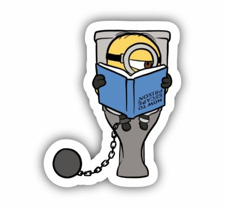 Minion Reading Book Sticker