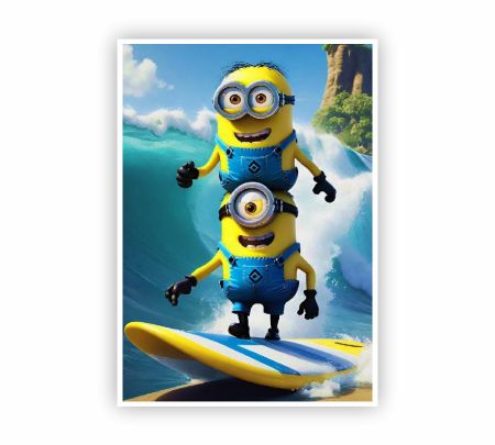 Minions Surfing Poster Mockup