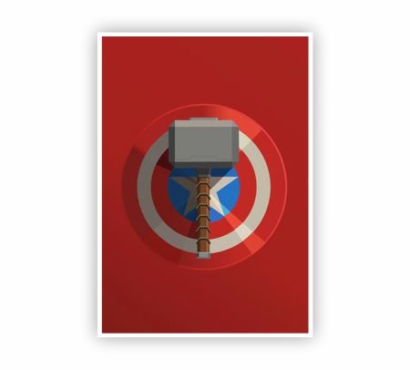 Mjolnir X Shield Poster Mockup