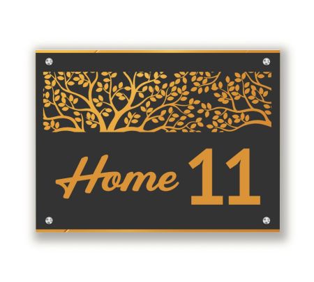 Modern Tree Design Home Name Plate Mockup