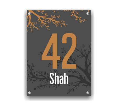 Modern Tree Theme House Number Name Plate Mockup