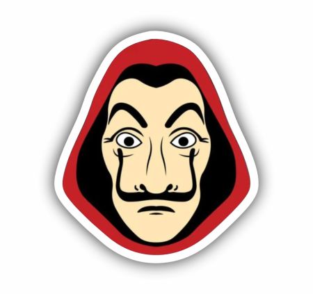 Money Heist Mask Sticker Mockup