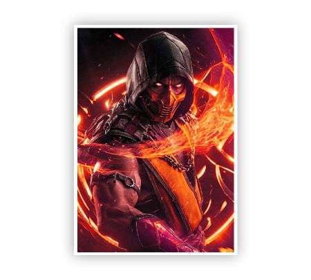 Mortal Kombat Scorpion Poster Mockup