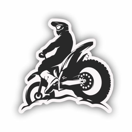 Moto Cross Rider Sticker Mockup