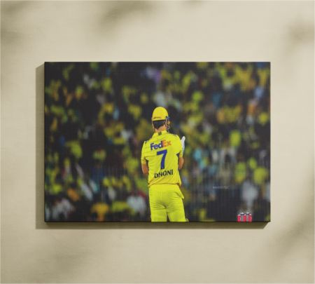 MS Dhoni No 7 CSK Legend Wall Art Canvas Print Mockup