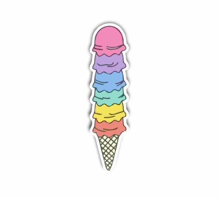 Multicolor Ice Cream Sticker Mockup