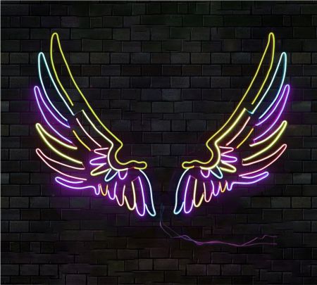Multicolor Wings Neon Signs