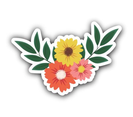Green Flower Sticker Mockup