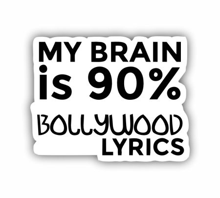My Brain Is 90% Bollywood Lyrics Sticker Mockup