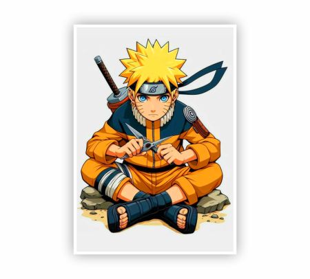 Sitting Naruto Poster Mockup