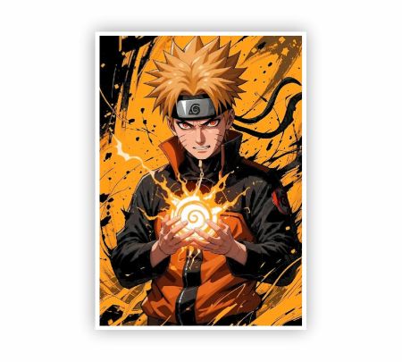 Naruto Uzumaki with Rasengan Poster Mockup