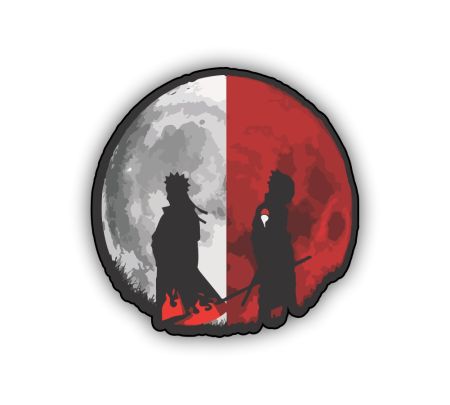 Naruto Vs Sasuke Sticker Mockup