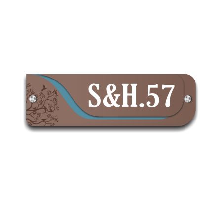 Nature Curve Acrylic House Number Plate Mockup