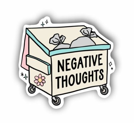 Negative Thoughts As Garbage Sticker