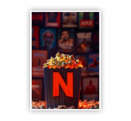 Netflix Popcorn Night Poster Mockup