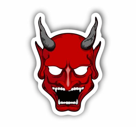 Ninja Kamui Devil Mask Sticker Mockup