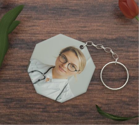Octagon Keychain Mockup