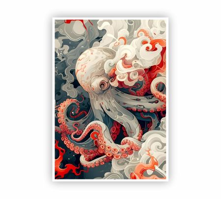 Octopus Pop Art Poster Mockup