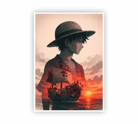 One Piece Luffy Poster Mockup