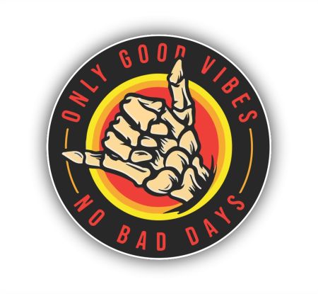 Only Good Vibes No Bad Days Sticker Mockup