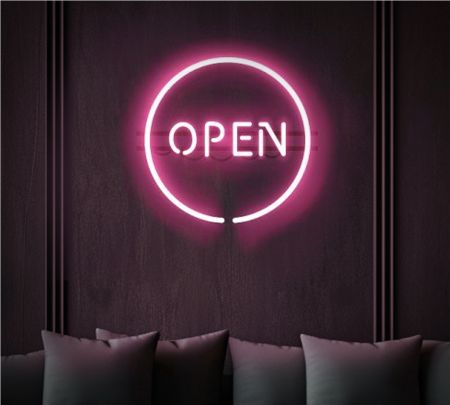 Open Neon Signs Pink