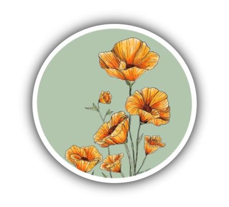 Green Flower Sticker Mockup