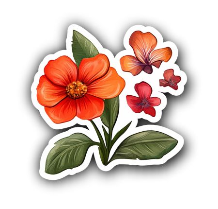 Green Flower Sticker Mockup