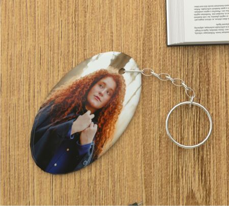 Oval Keychain Mockup