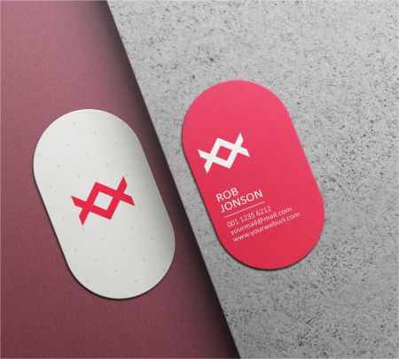 Oval Visiting Card Mockup