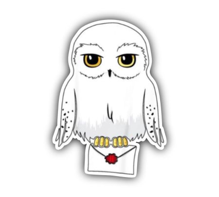 Owl With Letter Sticker Mockup