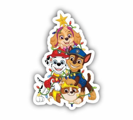 PAW Patrol Christmas Tree Sticker Mockup