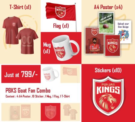 Punjab Kings Goat Fan Combo Mockup