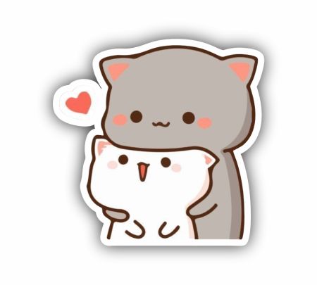 Peach And Goma Hug Sticker Mockup
