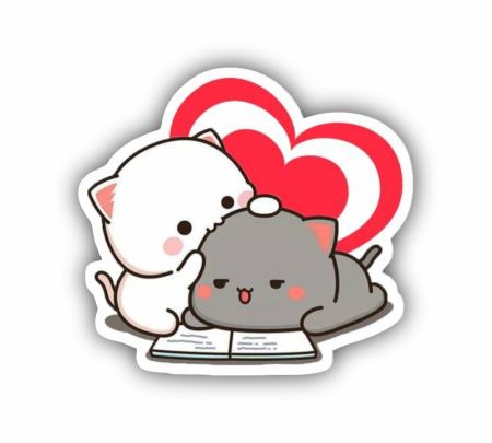 Peach And Goma Love Sticker Mockup
