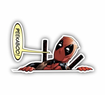 Peekaboo Deadpool Sticker Mockup