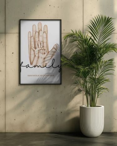 Personalized Family Hand Art Frame Mockup