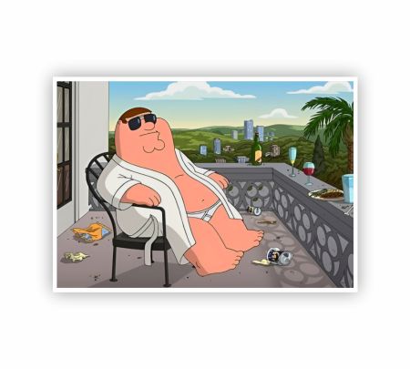 Peter Griffin Relaxing Poster Mockup