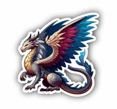 Phoenix Dragon Sticker Mockup
