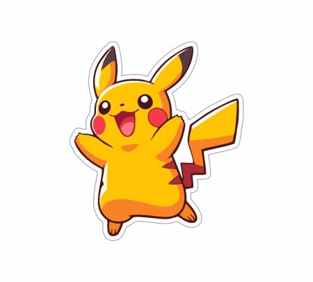 Cute Pikachu Pokemon Sticker Mockup