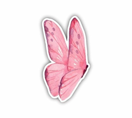 Pink Butterfly Sticker Mockup