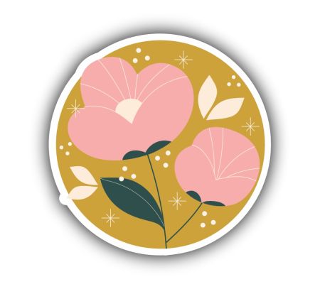 Green Flower Sticker Mockup